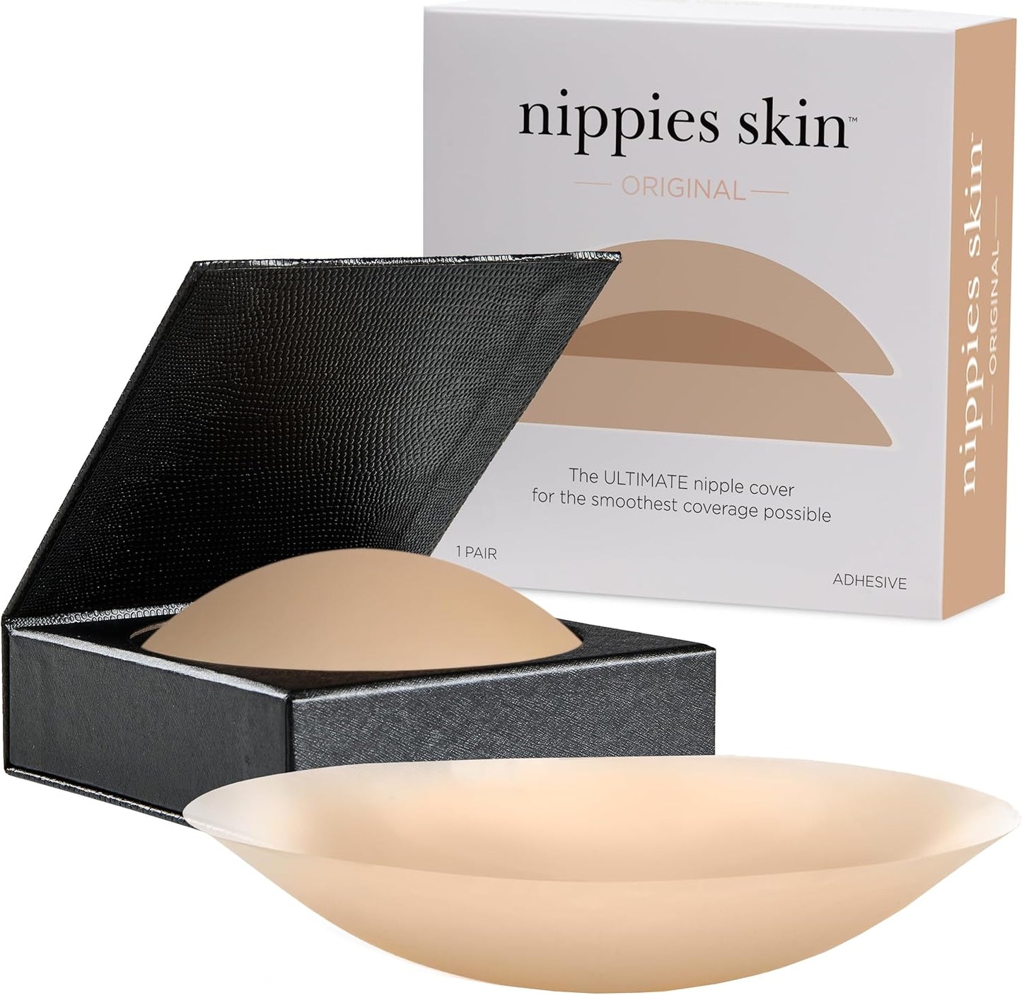 Nippies Nipple Covers for Women - Sticky Adhesive Silicone Pasties - Reusable Pasty Nipple Cover with Travel Box