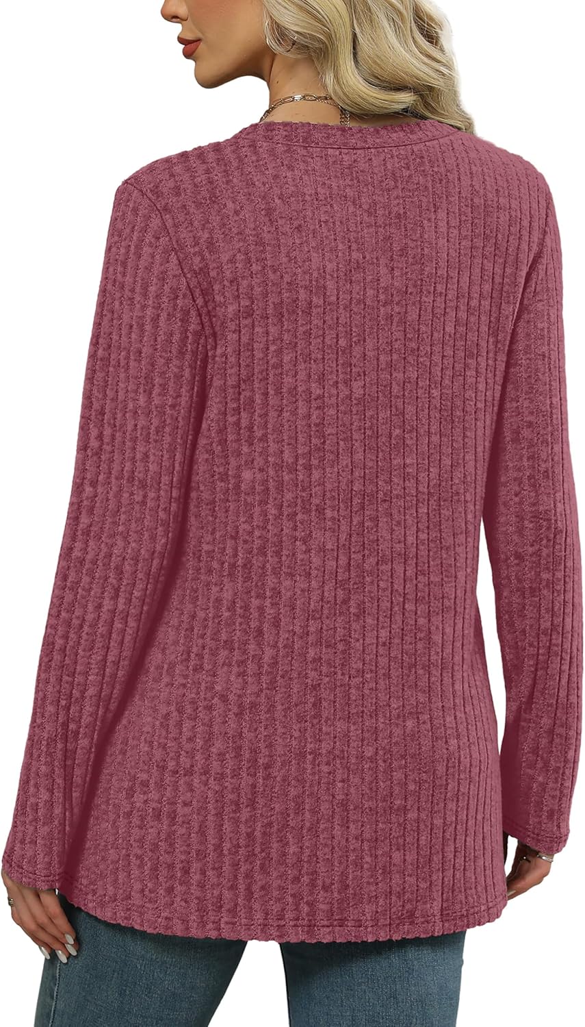 WIHOLL Womens Tops Fall Fahion 2025 Long Sleeve Shirts Casual Lightweight Tunic Sweaters Fashion Winter Clothing