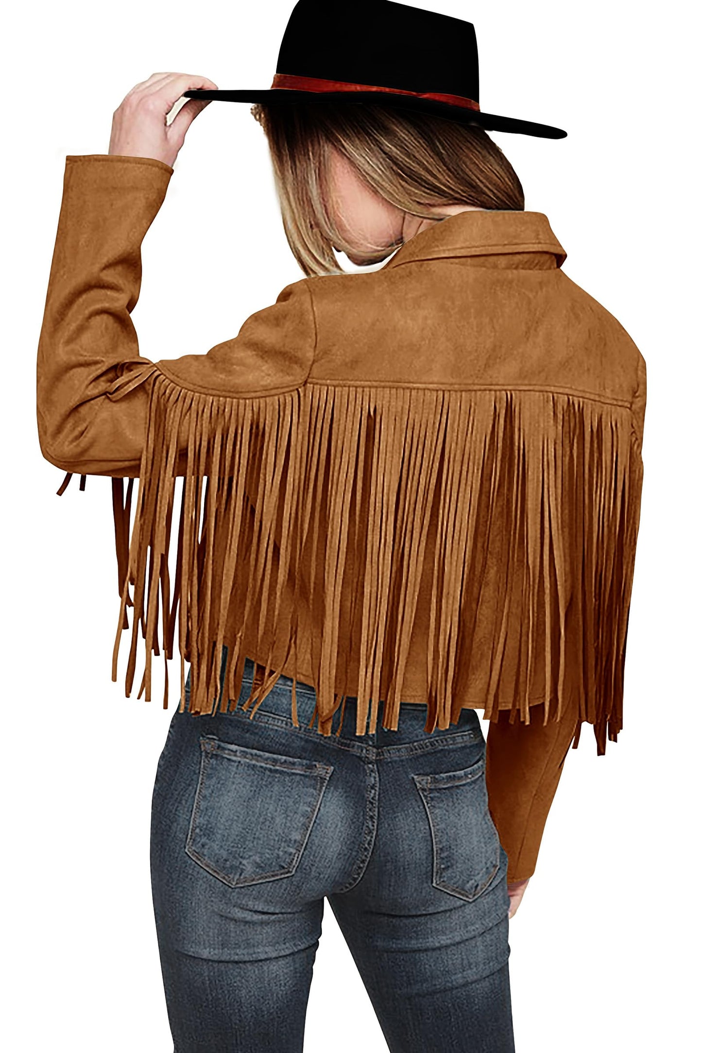 PRETTYGARDEN Women's Faux Suede Leather Jackets Tassel Motorcycle Cropped Coats 2025 Fashion Clothes