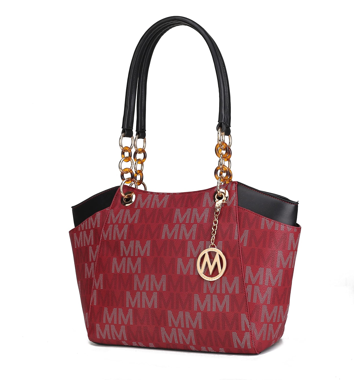 MKF Collection Signature Tote Bag for Women, Shoulder bag Vegan Leather Top-Handle Handbag Purse