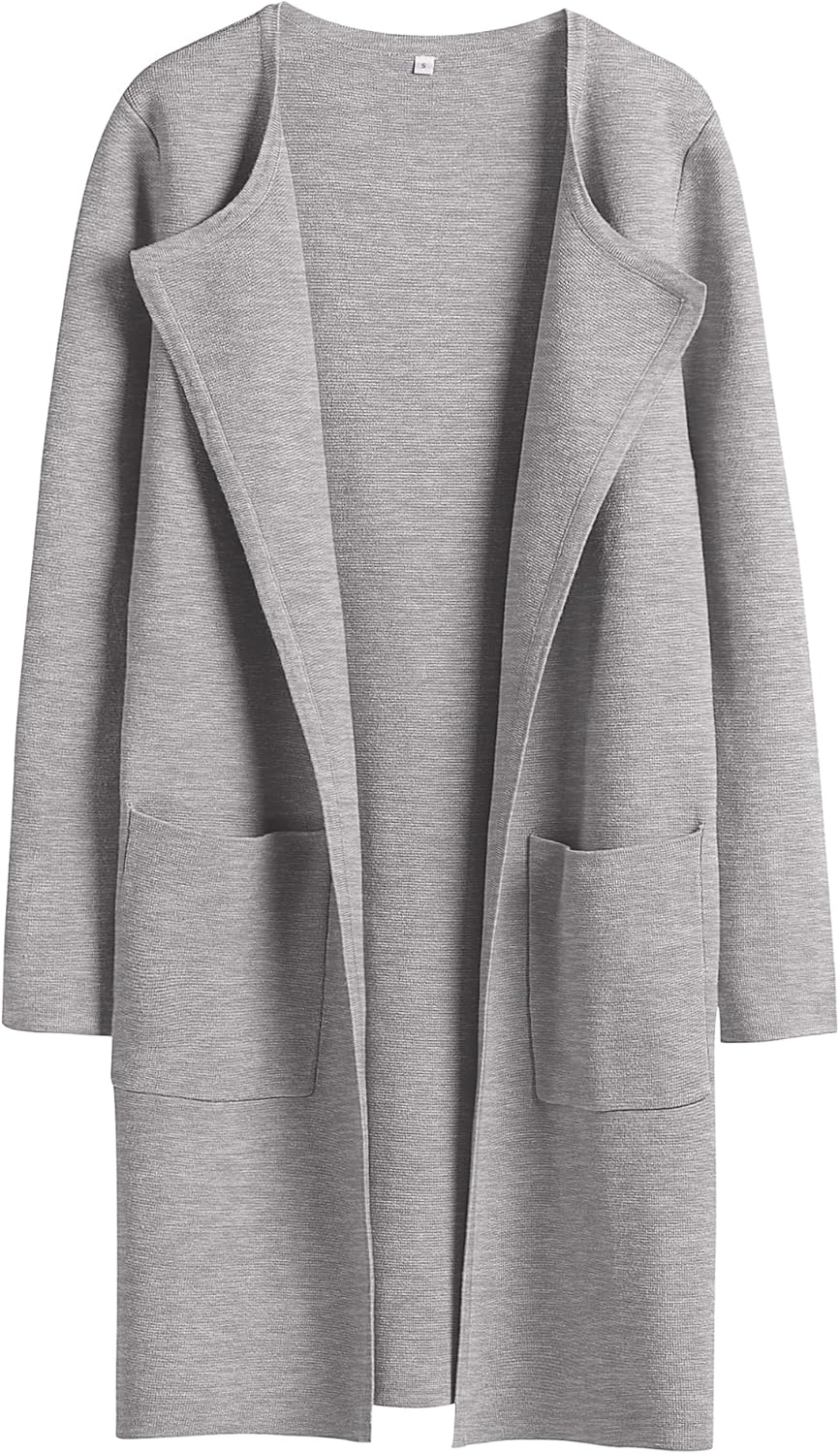 ANRABESS Womens Cardigan Sweater Open Front Knit Long Coatigan Dressy Casual Jacket Coat 2025 Fall Outfits Classy Clothes