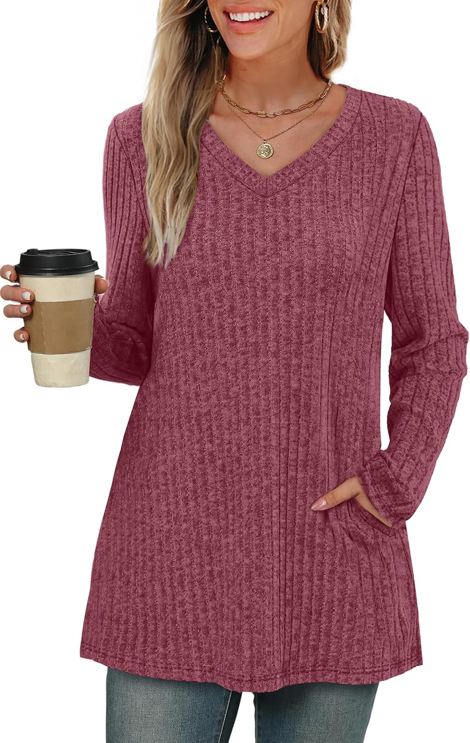 WIHOLL Womens Tops Fall Fahion 2025 Long Sleeve Shirts Casual Lightweight Tunic Sweaters Fashion Winter Clothing