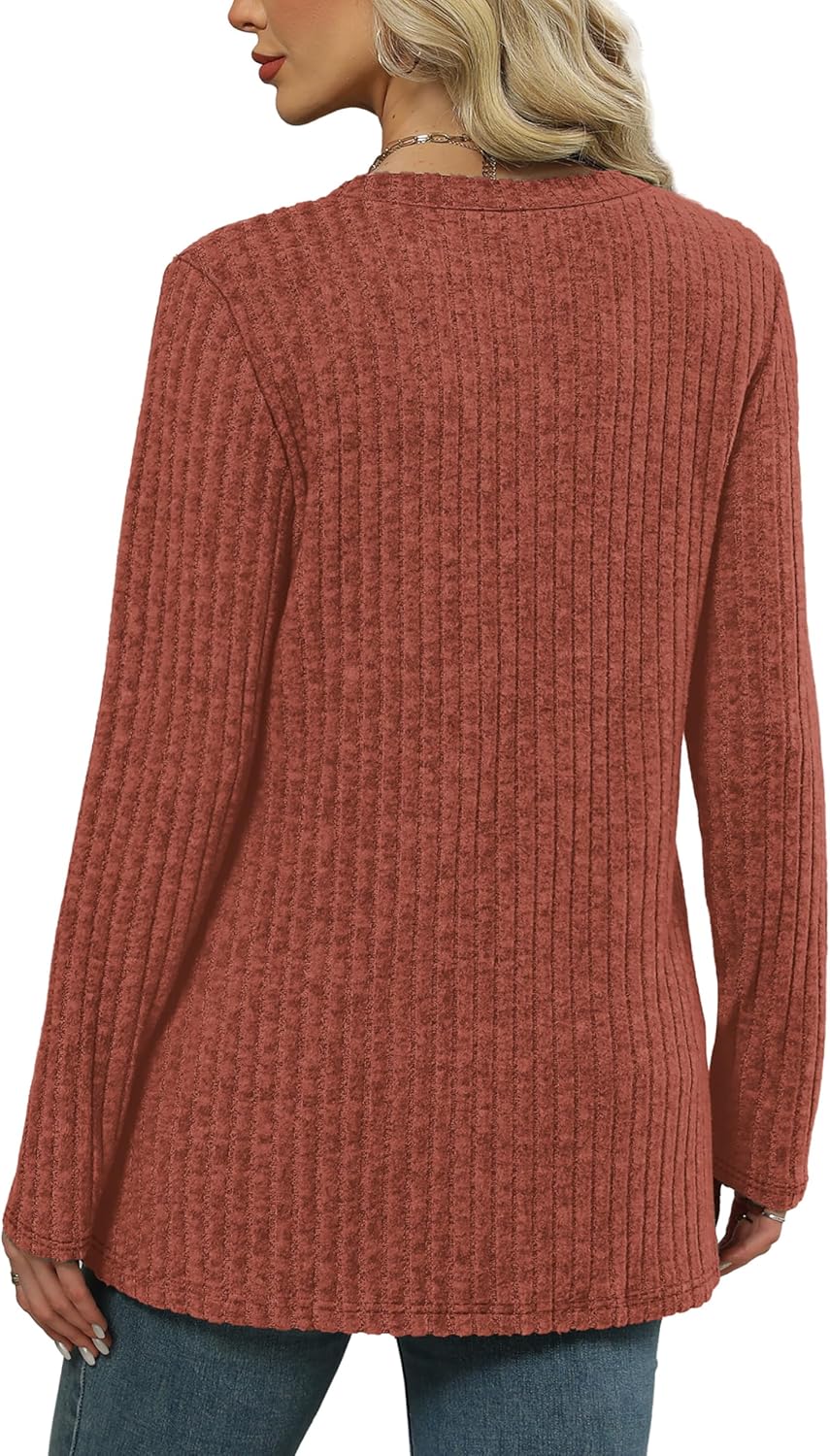 WIHOLL Womens Tops Fall Fahion 2025 Long Sleeve Shirts Casual Lightweight Tunic Sweaters Fashion Winter Clothing