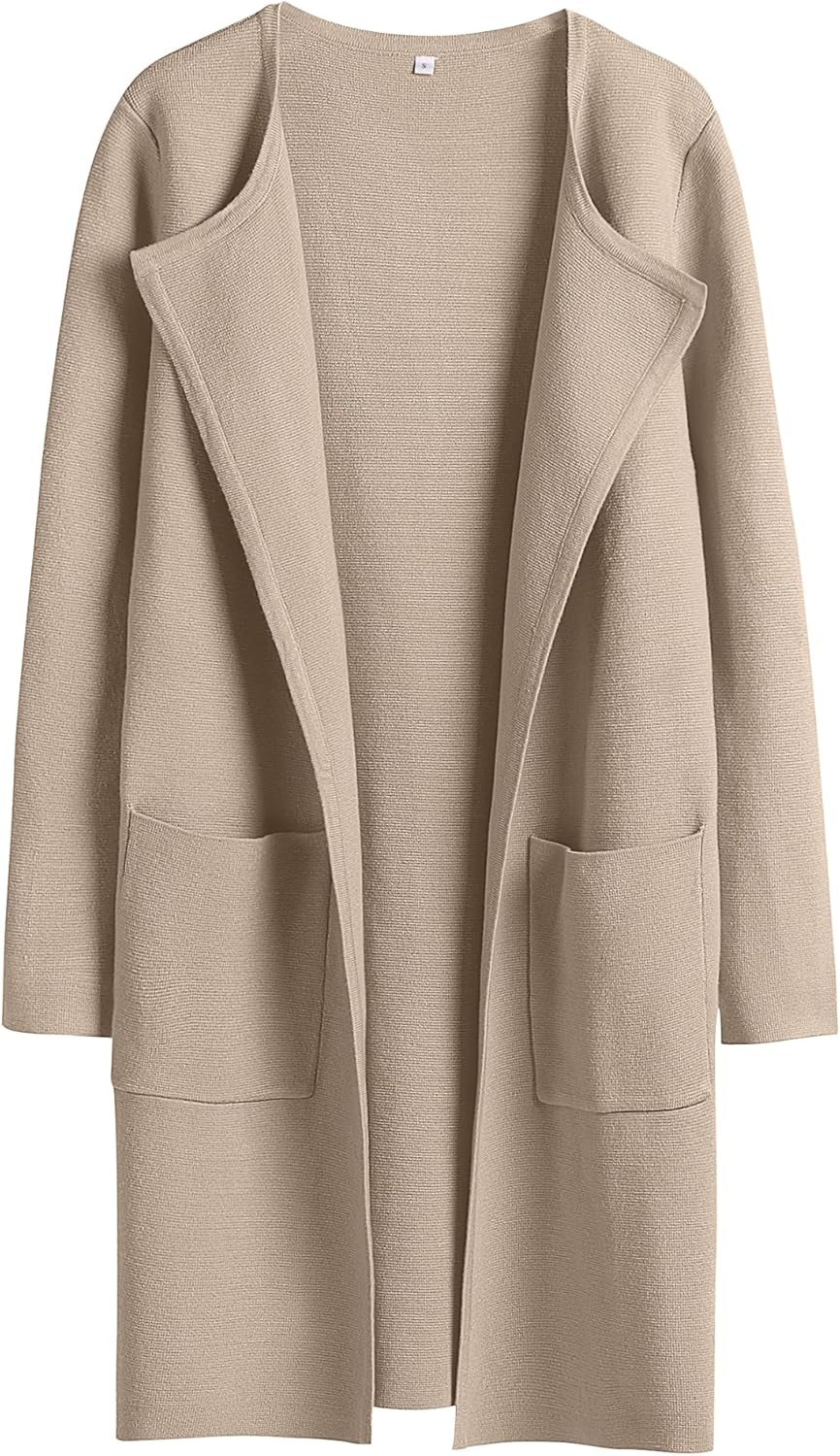 ANRABESS Womens Cardigan Sweater Open Front Knit Long Coatigan Dressy Casual Jacket Coat 2025 Fall Outfits Classy Clothes