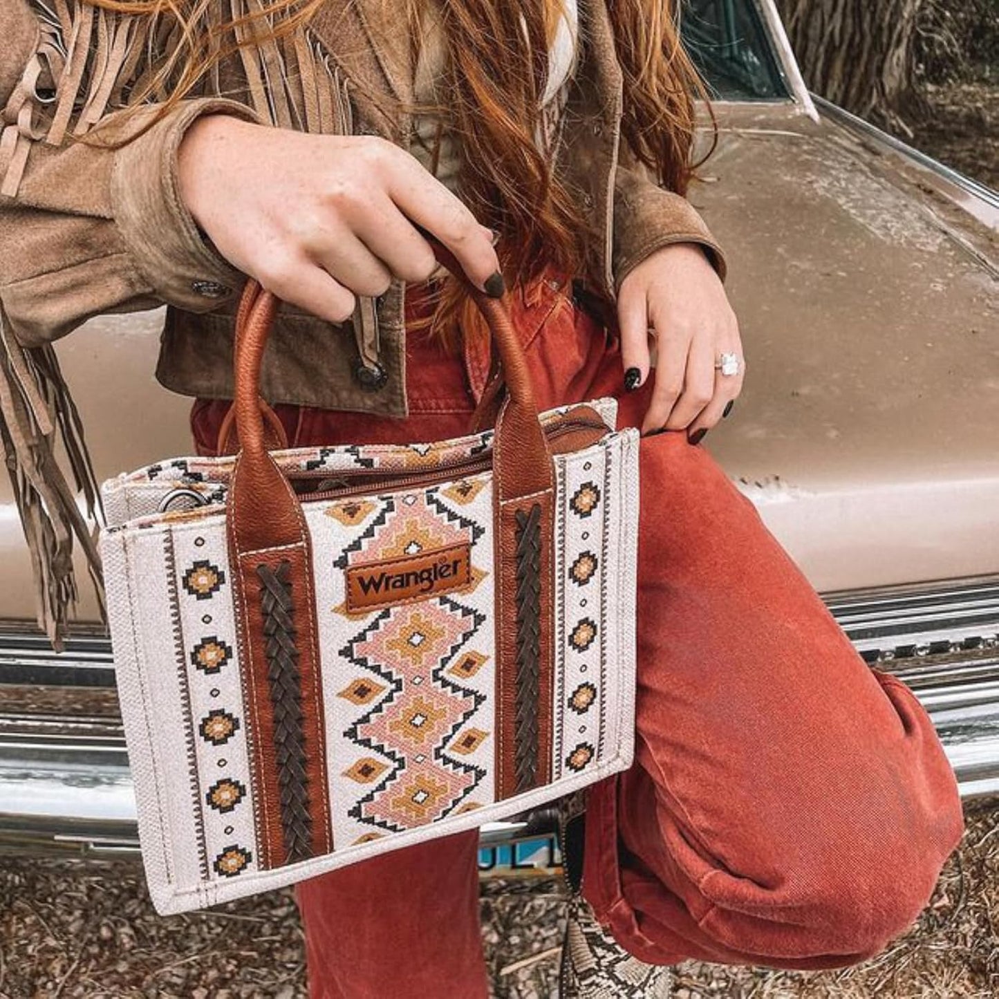 Montana West Wrangler Tote Bag for Women Western Shoulder Purses Boho Aztec Satchel Handbags