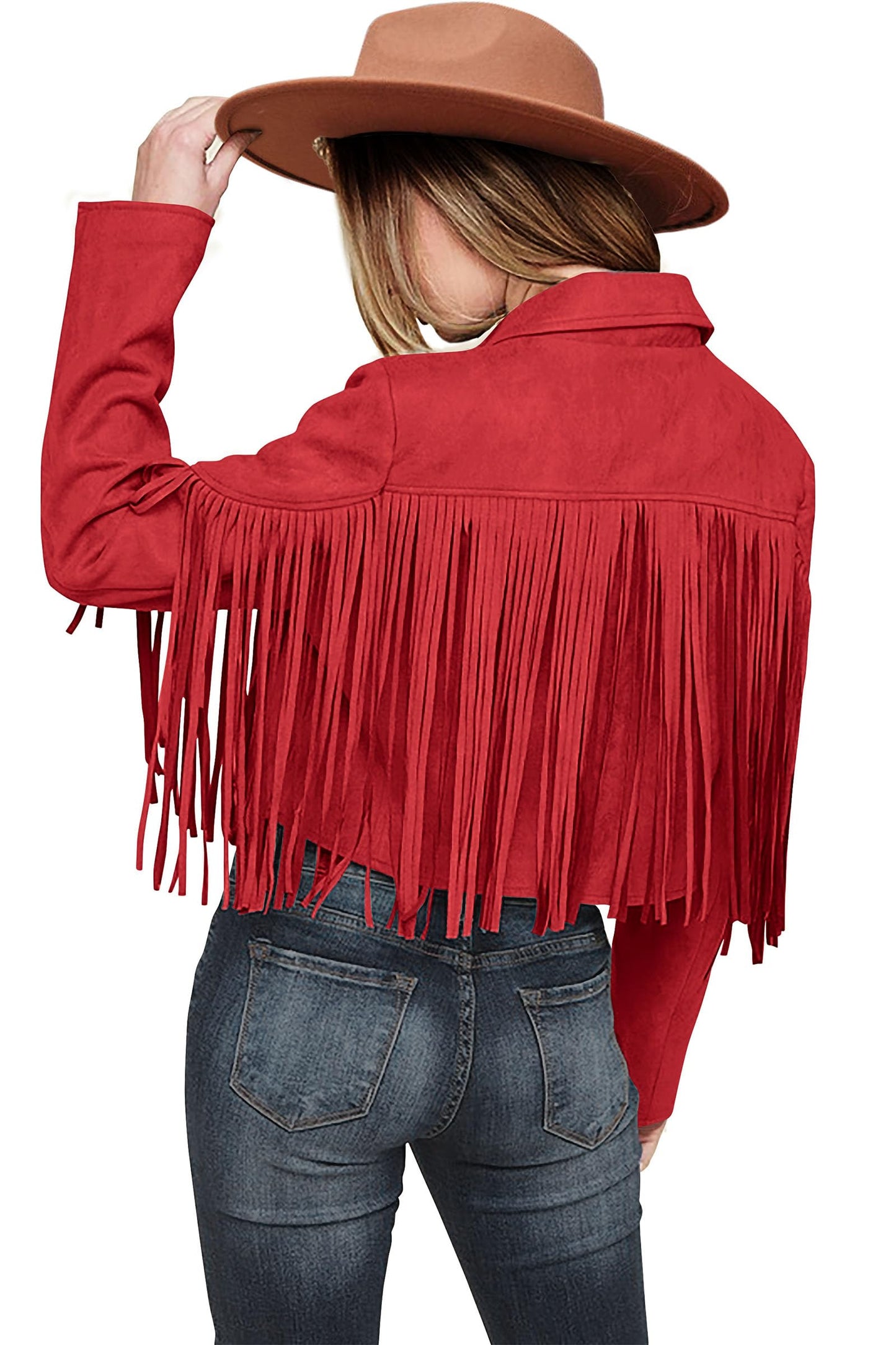 PRETTYGARDEN Women's Faux Suede Leather Jackets Tassel Motorcycle Cropped Coats 2025 Fashion Clothes