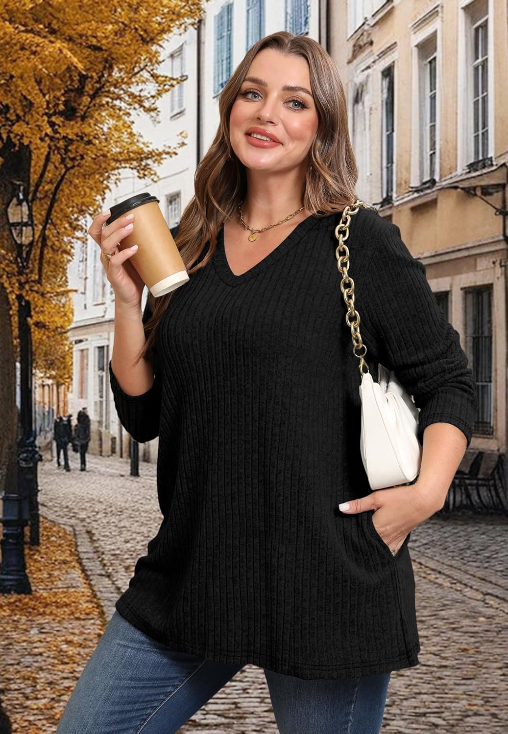 WIHOLL Womens Tops Fall Fahion 2025 Long Sleeve Shirts Casual Lightweight Tunic Sweaters Fashion Winter Clothing