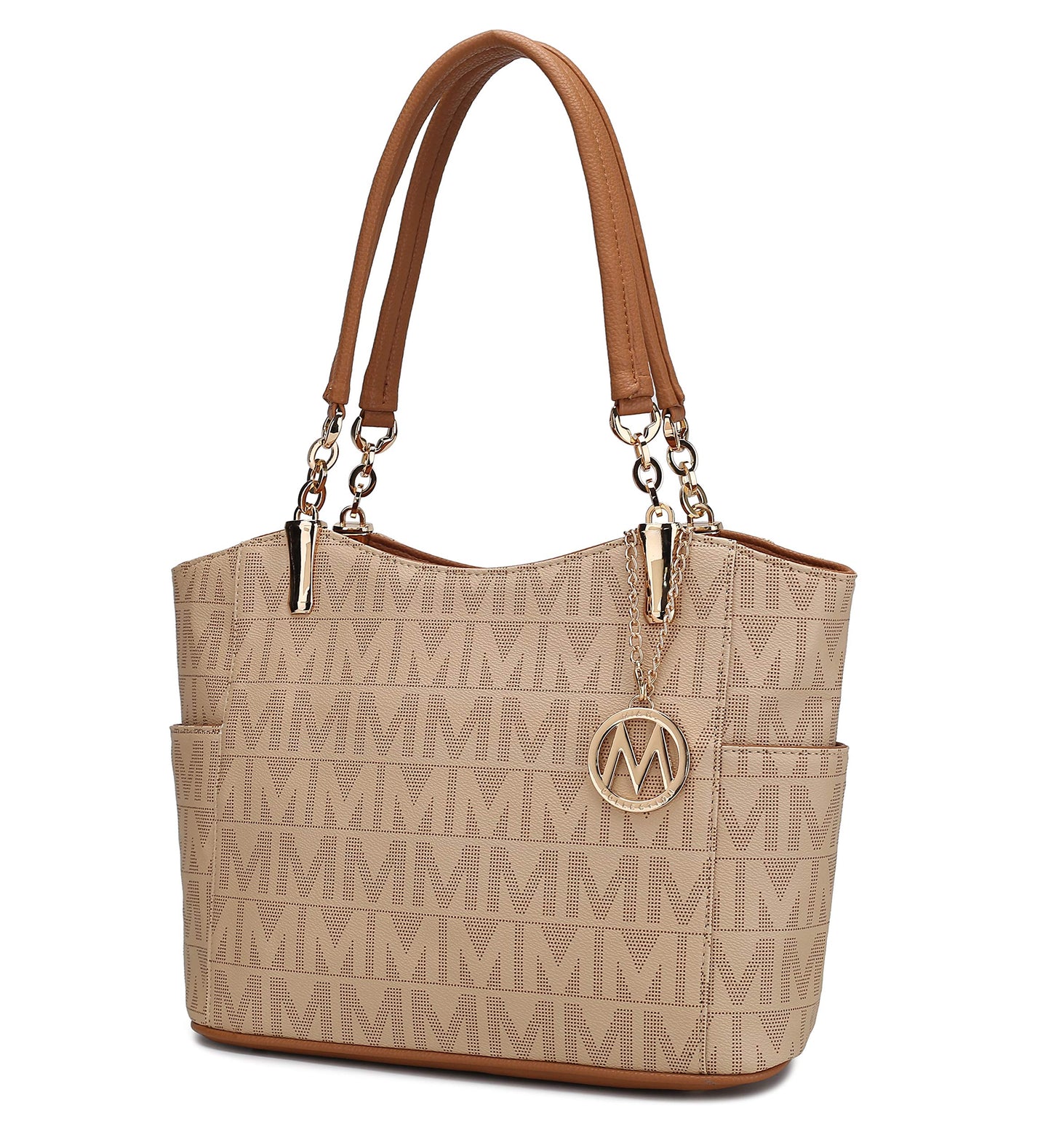 MKF Collection Signature Tote Bag for Women, Shoulder bag Vegan Leather Top-Handle Handbag Purse