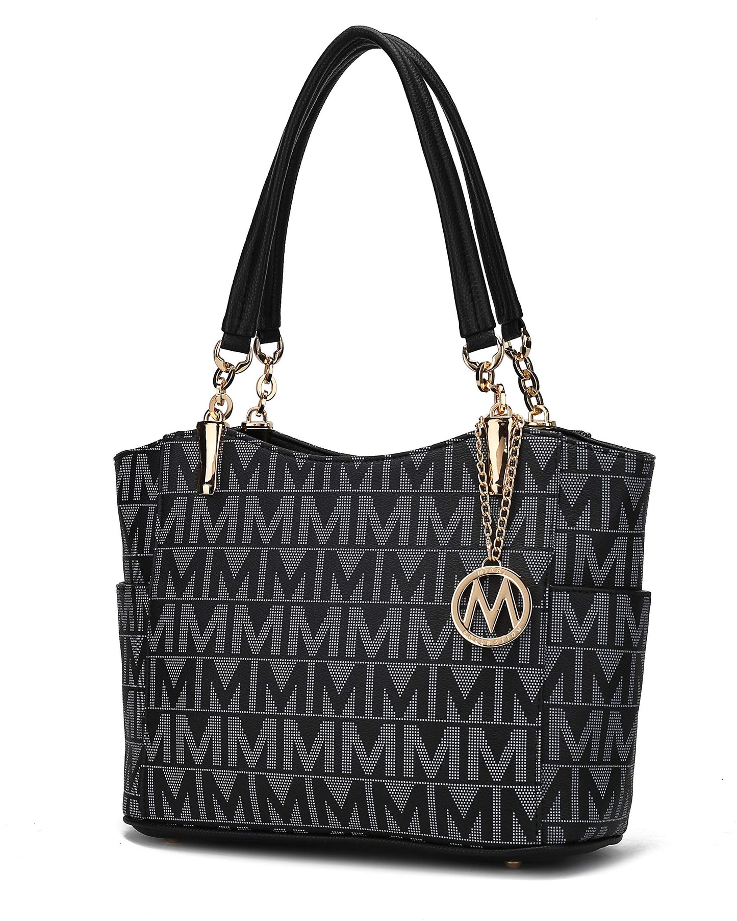 MKF Collection Signature Tote Bag for Women, Shoulder bag Vegan Leather Top-Handle Handbag Purse