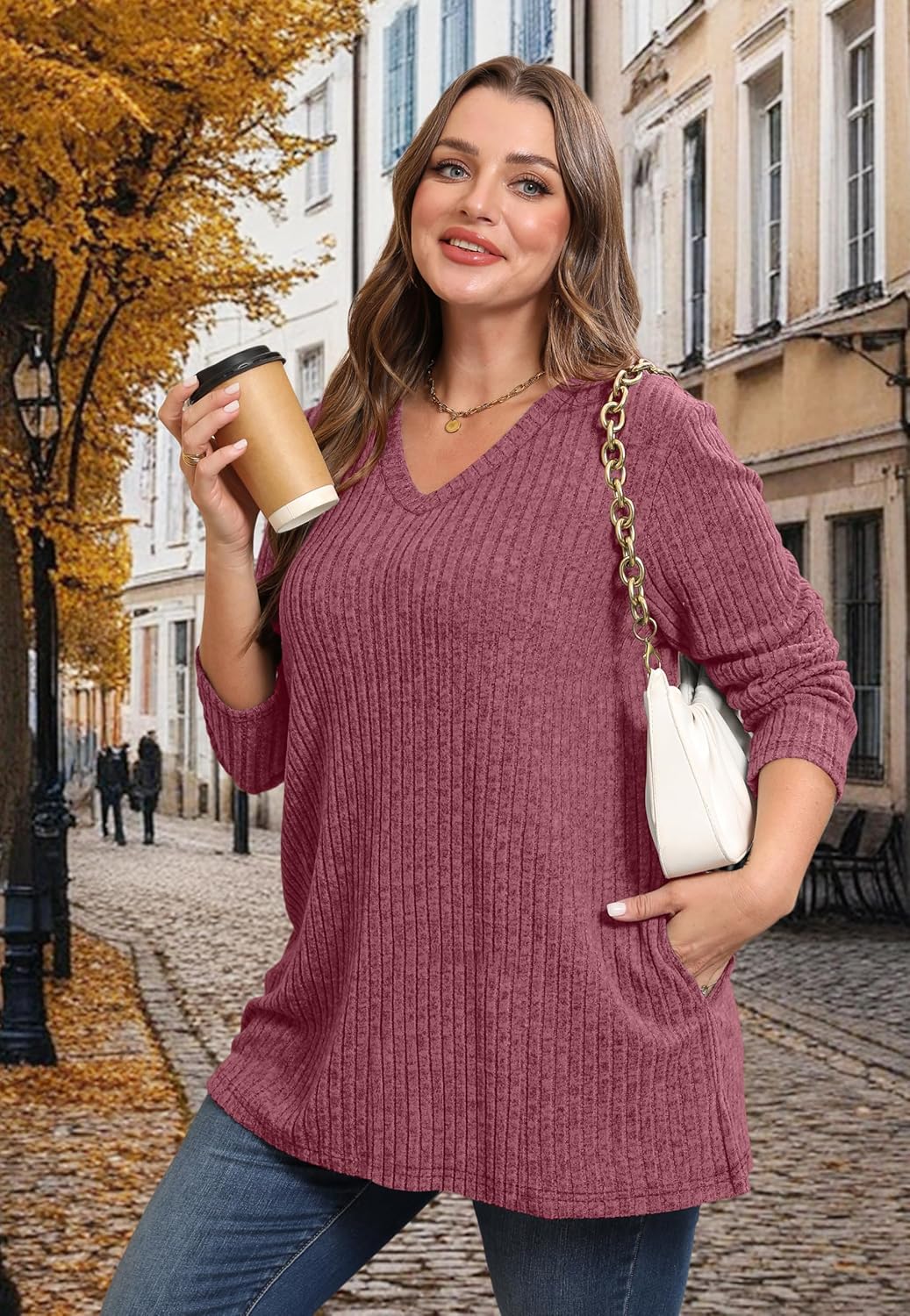 WIHOLL Womens Tops Fall Fahion 2025 Long Sleeve Shirts Casual Lightweight Tunic Sweaters Fashion Winter Clothing