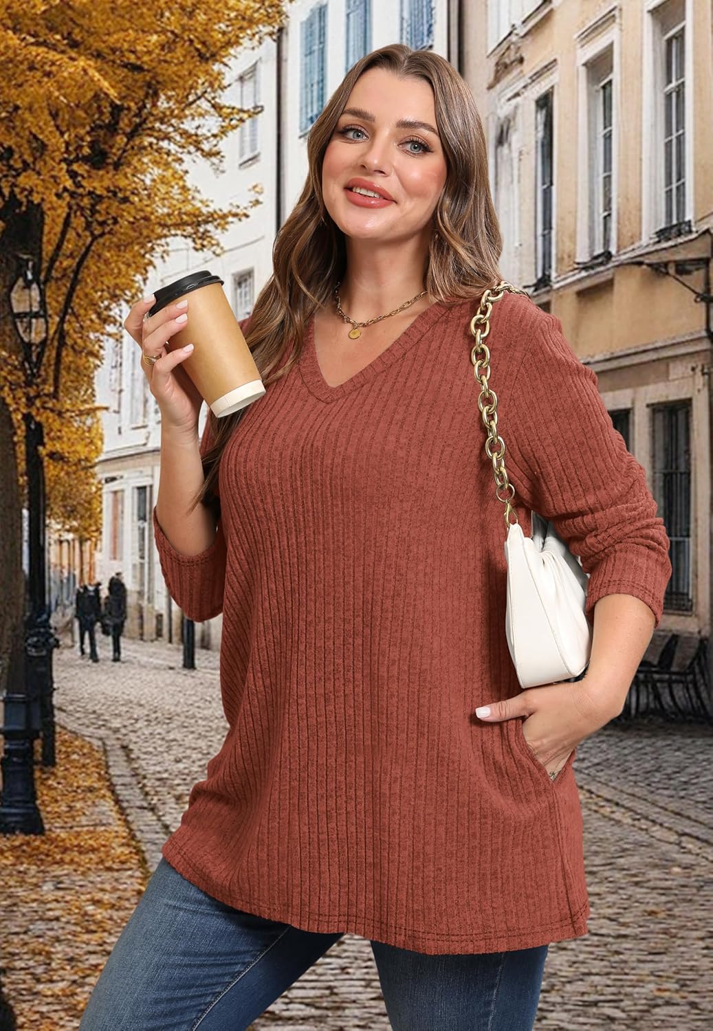 WIHOLL Womens Tops Fall Fahion 2025 Long Sleeve Shirts Casual Lightweight Tunic Sweaters Fashion Winter Clothing