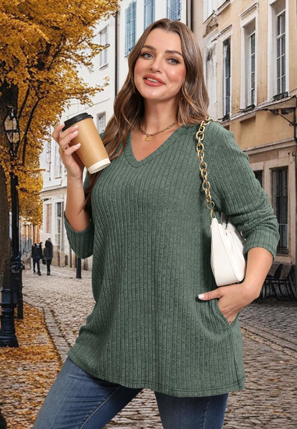 WIHOLL Womens Tops Fall Fahion 2025 Long Sleeve Shirts Casual Lightweight Tunic Sweaters Fashion Winter Clothing