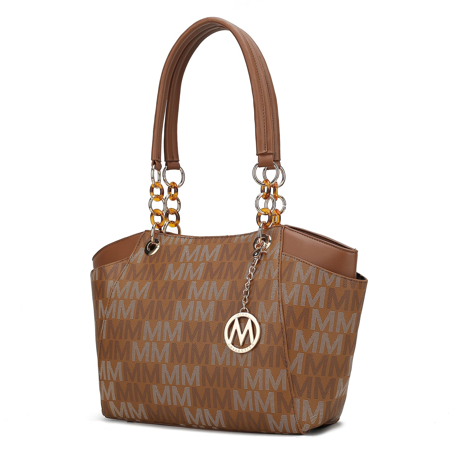 MKF Collection Signature Tote Bag for Women, Shoulder bag Vegan Leather Top-Handle Handbag Purse