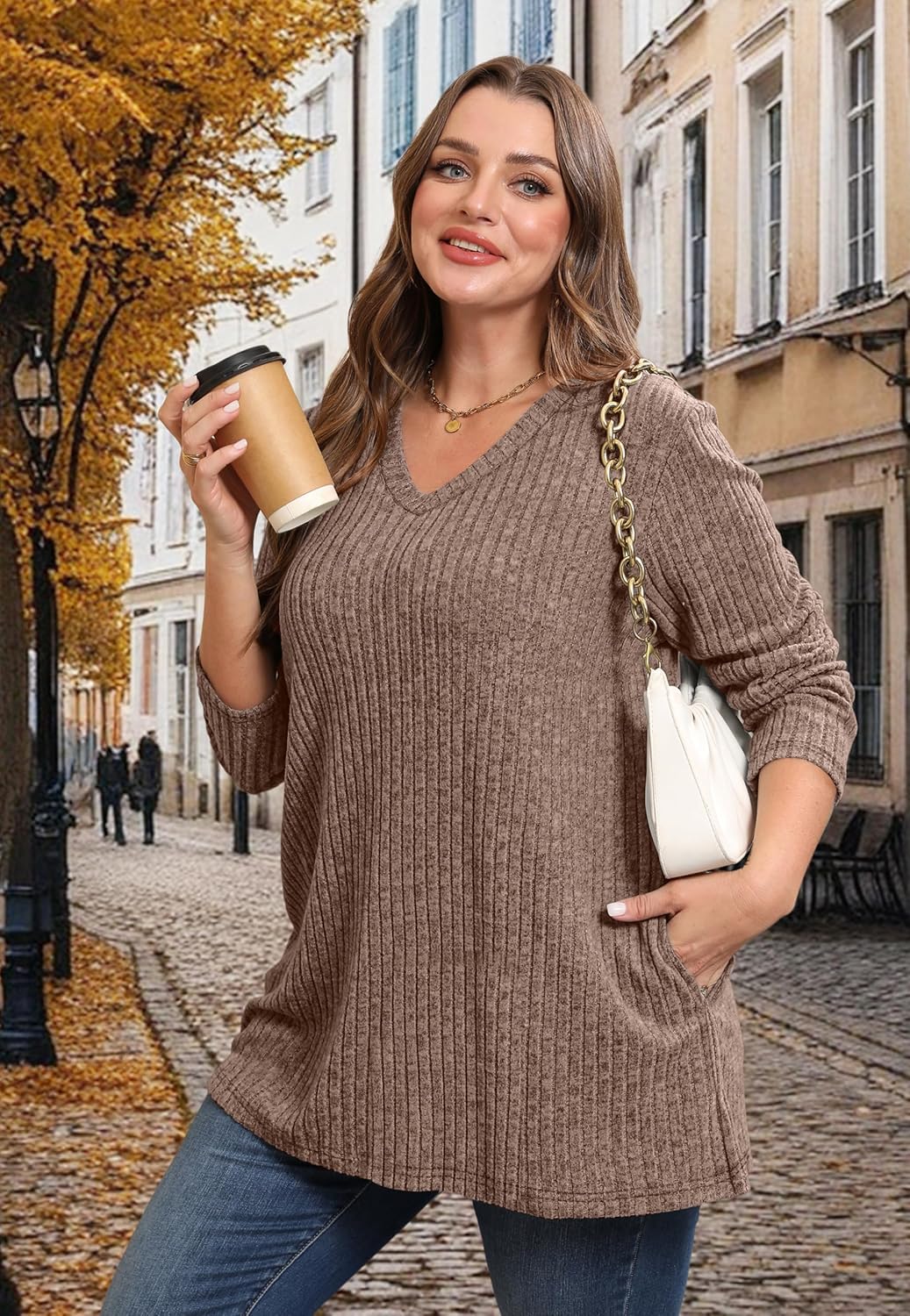 WIHOLL Womens Tops Fall Fahion 2025 Long Sleeve Shirts Casual Lightweight Tunic Sweaters Fashion Winter Clothing