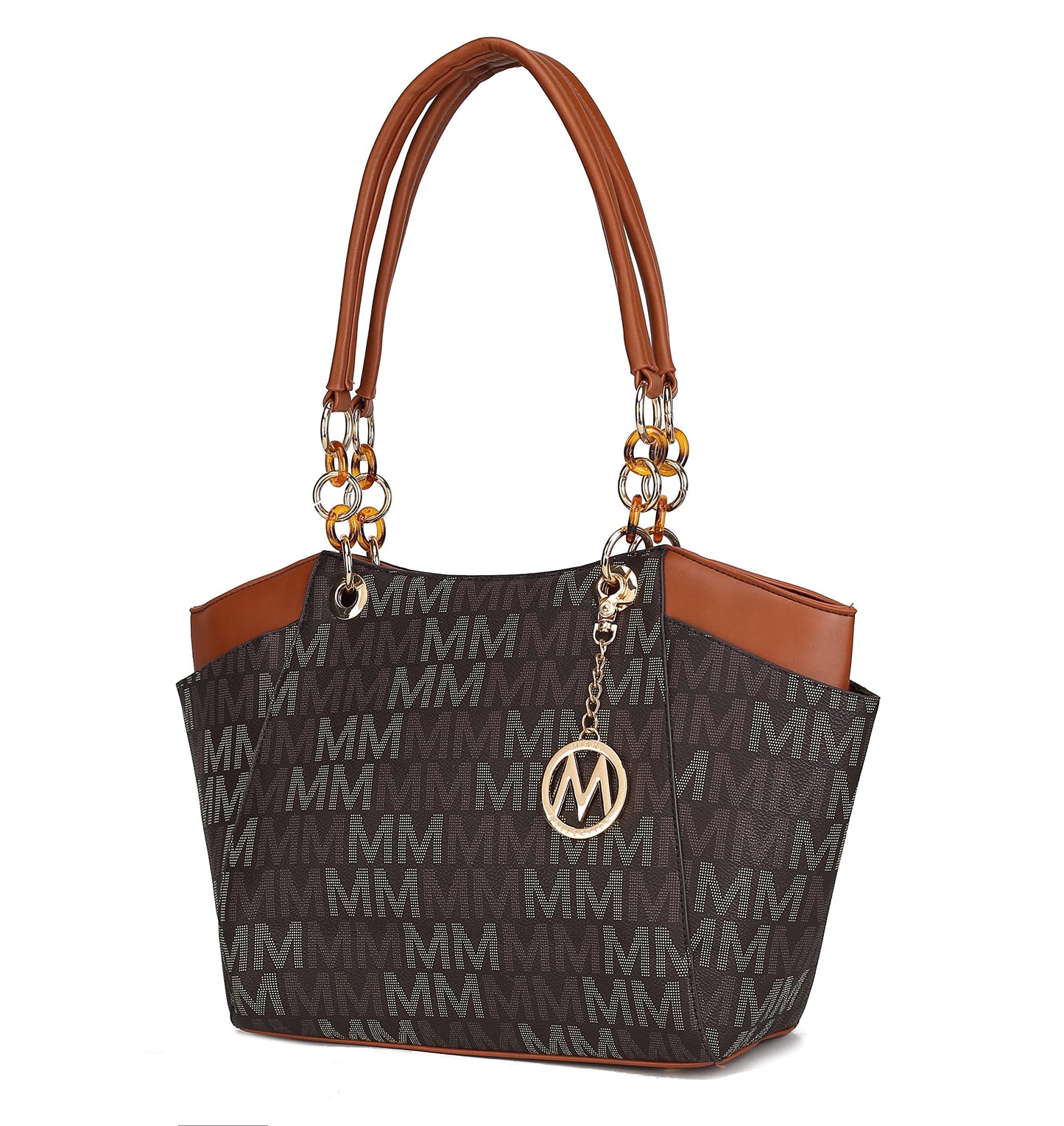 MKF Collection Signature Tote Bag for Women, Shoulder bag Vegan Leather Top-Handle Handbag Purse