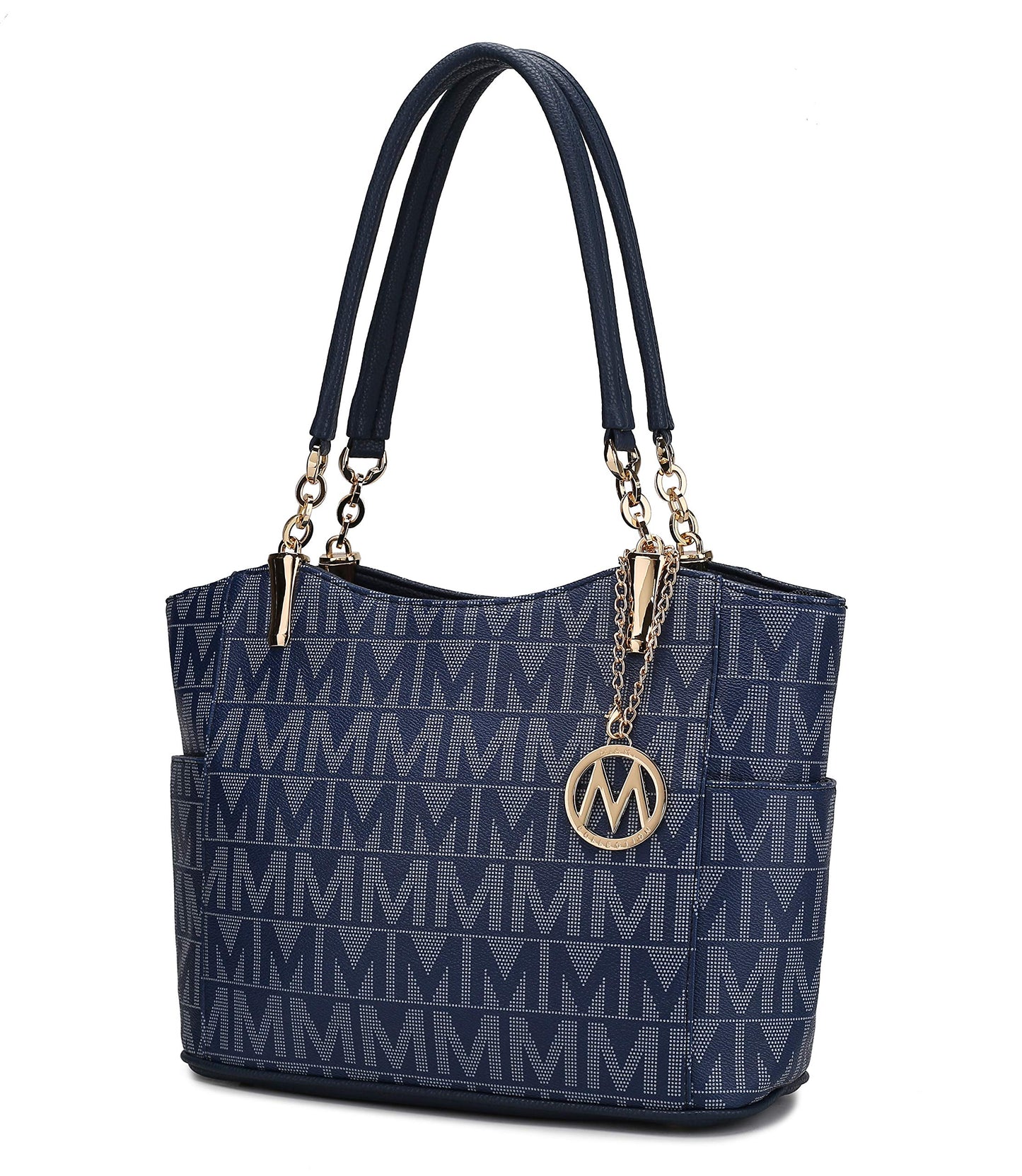 MKF Collection Signature Tote Bag for Women, Shoulder bag Vegan Leather Top-Handle Handbag Purse