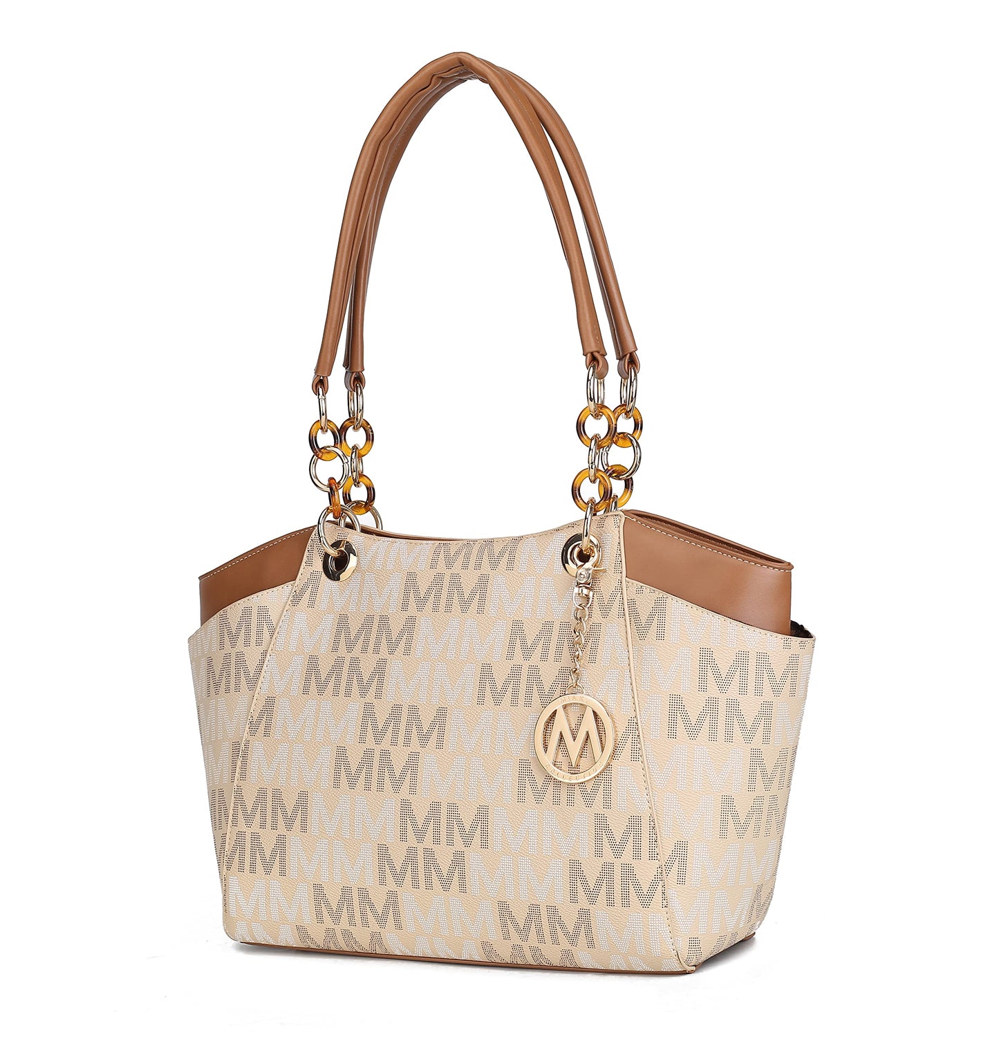 MKF Collection Signature Tote Bag for Women, Shoulder bag Vegan Leather Top-Handle Handbag Purse