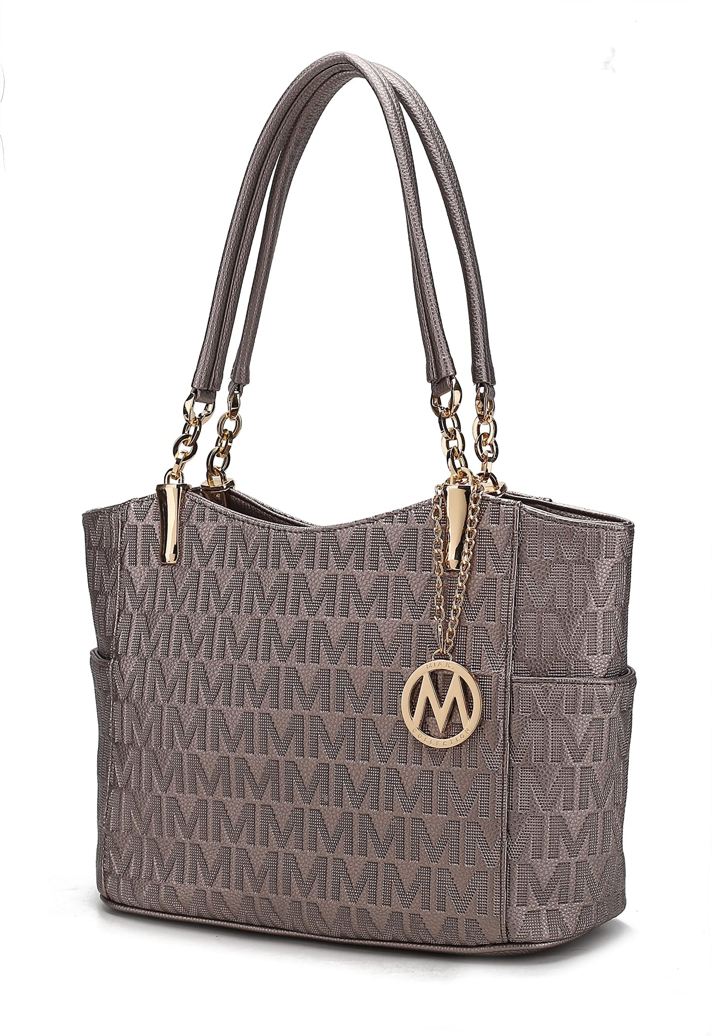 MKF Collection Signature Tote Bag for Women, Shoulder bag Vegan Leather Top-Handle Handbag Purse