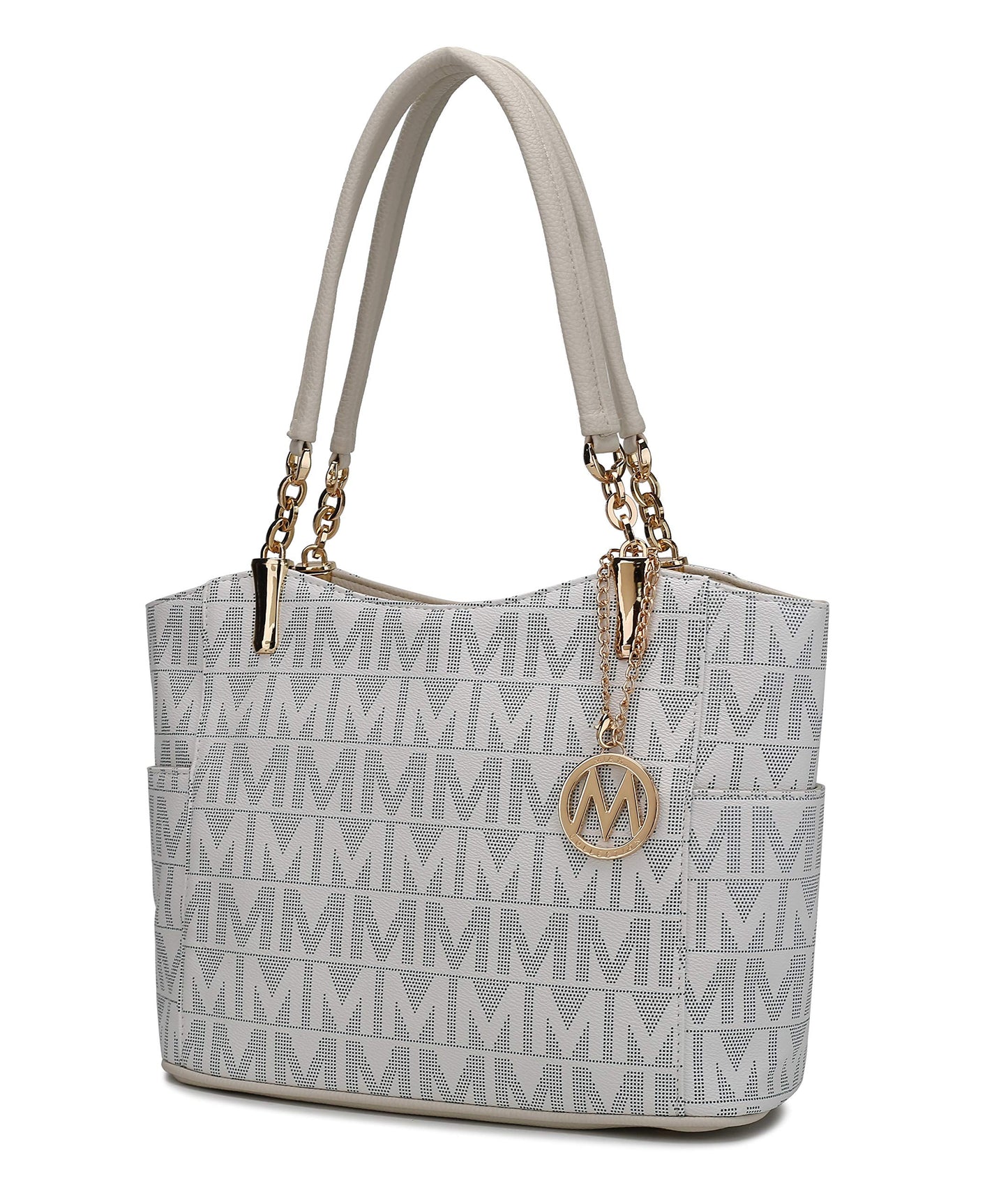 MKF Collection Signature Tote Bag for Women, Shoulder bag Vegan Leather Top-Handle Handbag Purse