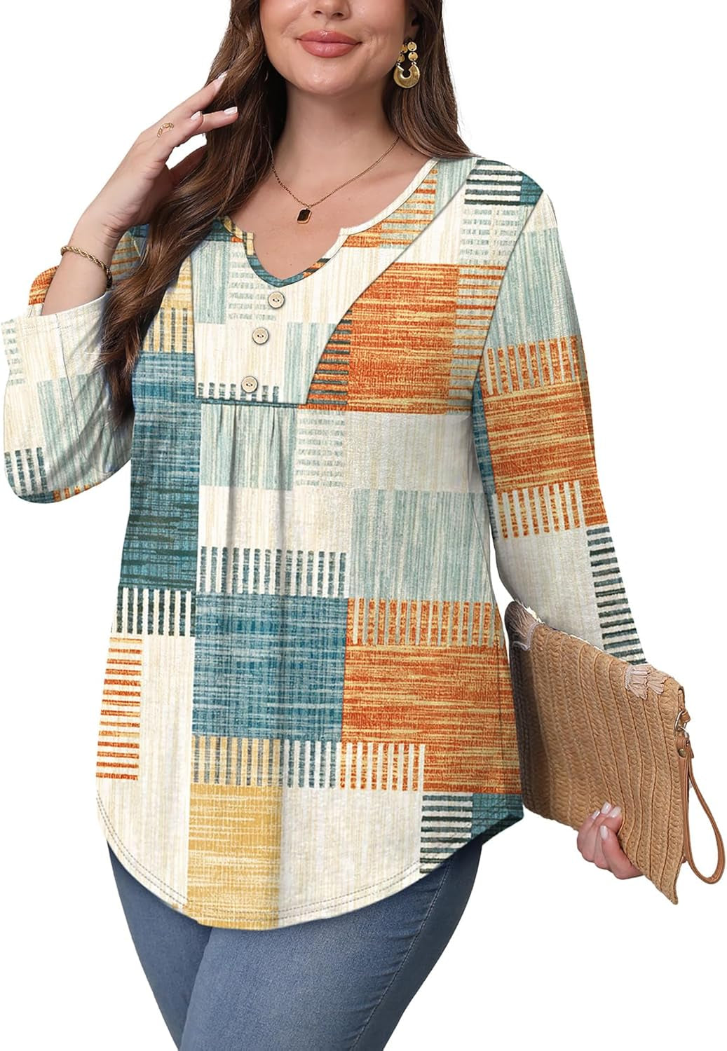 Womens Tops Fall Fashion 2025 3/4 Length Sleeve Shirts Business Casual Outfits Basic Tees