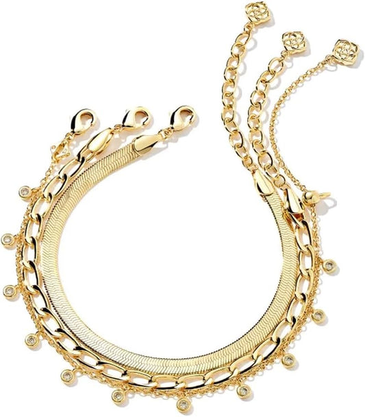 Kassie Set of 3 Chain Bracelets, Fashion Jewelry for Women