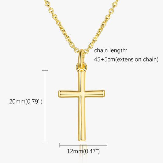 AMELINE 14K Gold Cross Necklaces for Women Gold Cross Chain Minimalist Cross Pendant Small Cross Necklace for Women Cross Jewelry