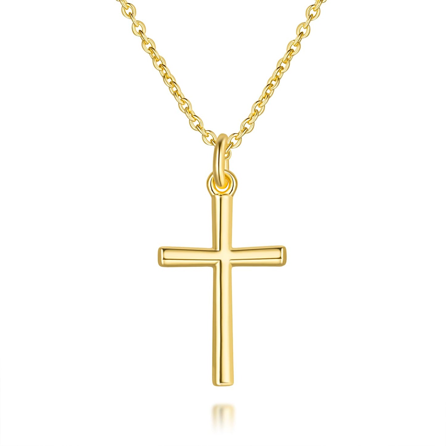 AMELINE 14K Gold Cross Necklaces for Women Gold Cross Chain Minimalist Cross Pendant Small Cross Necklace for Women Cross Jewelry