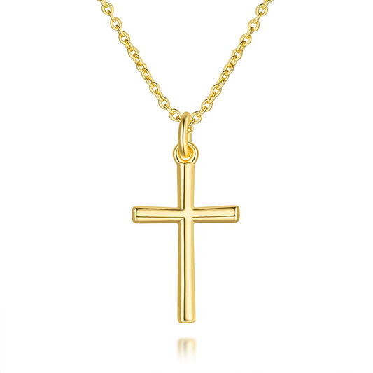 AMELINE 14K Gold Cross Necklaces for Women Gold Cross Chain Minimalist Cross Pendant Small Cross Necklace for Women Cross Jewelry