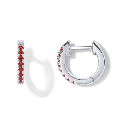 PAVOI 14K Gold Plated Sterling Silver Post Huggies | Cubic Zirconia Huggie Earrings for Women | Green, Garnet, Spinel Blue, Black, Multicolored Stones
