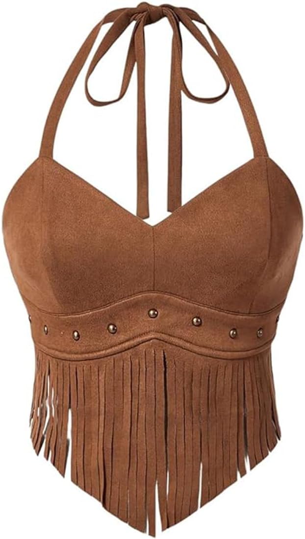 Country Concert Outfit for Women Fringe Western Rodeo Cowgirl Shirts 70s Hippie Tops with Tassel