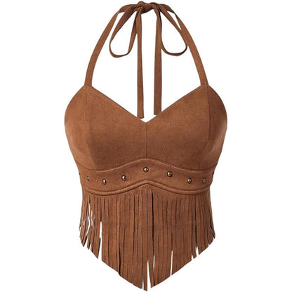 Country Concert Outfit for Women Fringe Western Rodeo Cowgirl Shirts 70s Hippie Tops with Tassel