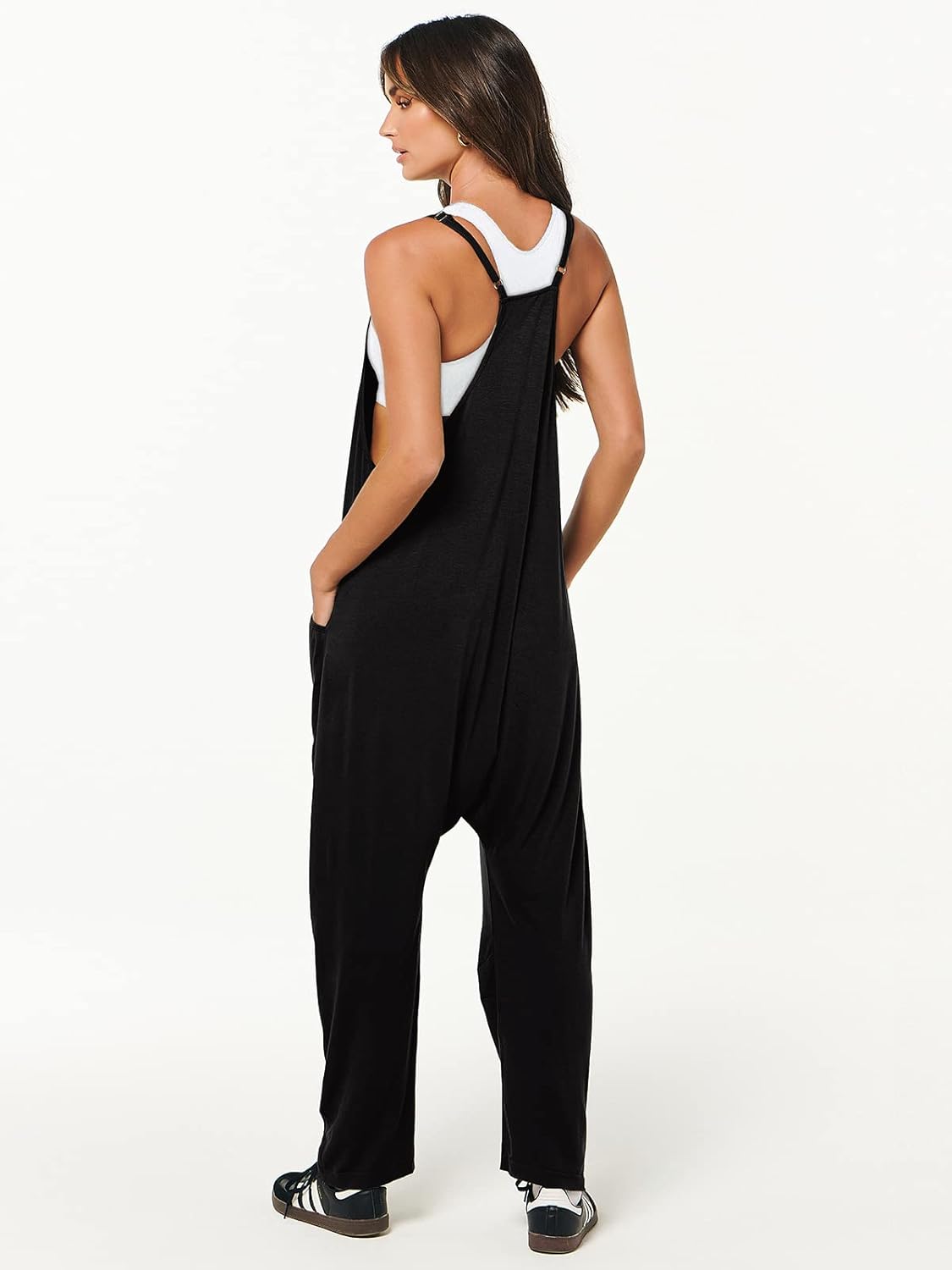 ANRABESS Jumpsuits for Women Casual Summer Overalls Sleeveless Spaghetti Strap Romper Jumpers Trendy Beach Vacation Outfits