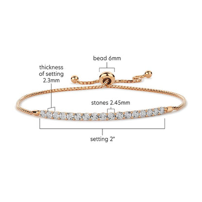 Diamond Adjustable Bolo Bracelet for Women, 14K Rose Gold-plated Sterling Silver/14K Gold-plated Sterling Silver/Sterling Silver, Easy-On Easy-Off - 1/10 cttw (6, 7 and 8 inch Wrist Size)