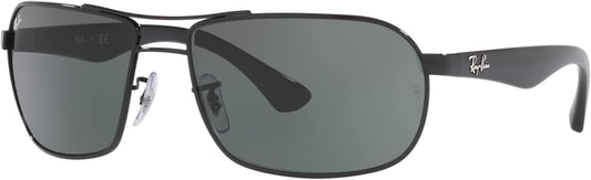 Ray-Ban Man Sunglasses Black Frame, Green Lenses, 62MM