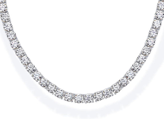 PAVOI 14K Gold Plated 3mm Simulated Diamond Tennis Necklace for Women | Tennis Chain | Chunky Long Gold Necklace for Women| Sizes 15" and 18"