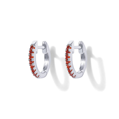 PAVOI 14K Gold Plated Sterling Silver Post Huggies | Cubic Zirconia Huggie Earrings for Women | Green, Garnet, Spinel Blue, Black, Multicolored Stones