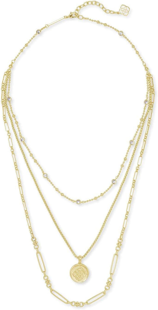 Kendra Scott Medallion Triple Strand Necklace, Fashion Jewelry for Women