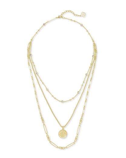 Kendra Scott Medallion Triple Strand Necklace, Fashion Jewelry for Women