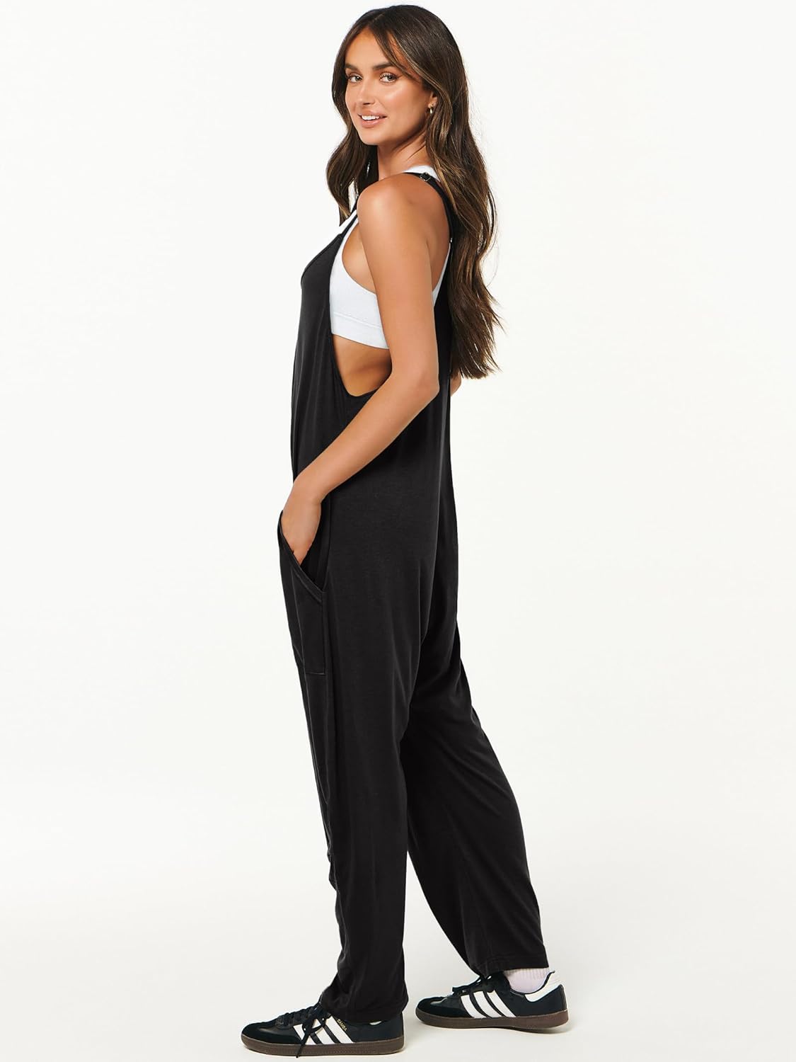 ANRABESS Jumpsuits for Women Casual Summer Overalls Sleeveless Spaghetti Strap Romper Jumpers Trendy Beach Vacation Outfits