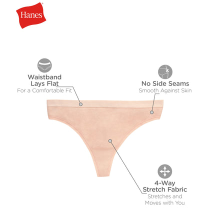 Hanes Women's Seamless Underwear Pack, Comfort Flex Fit Bikini Boyshort or Thong Panties, 6-Pack