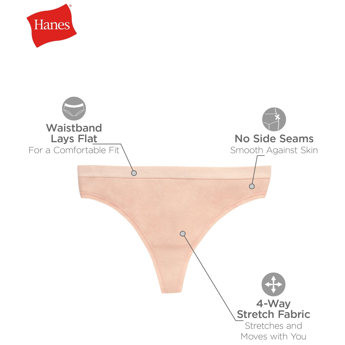 Hanes Women's Seamless Underwear Pack, Comfort Flex Fit Bikini Boyshort or Thong Panties, 6-Pack