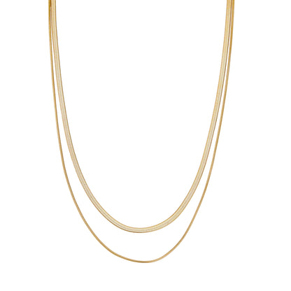 Hey Harper Nassau Necklace - Waterproof & Sweatproof Simple Womens Necklaces for Everyday Wear - Silver, Rose Gold, Gold Necklaces for Women - Stainless Steel Necklace - Herringbone Chain with 14k Golden Color PVD Coating - Necklaces for Women Trendy