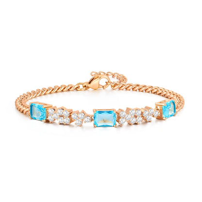 Pure Silver Women's Tennis Bracelets, Sterling Silver Birthstone Link Bracelets for Women, Perfect Gifts for Mom Girlfriend Wife Daughter