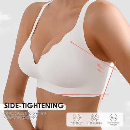 Wireless Seamless Jelly Bra for Women with Support - No Underwire Full Coverage Push Up Bras for Women