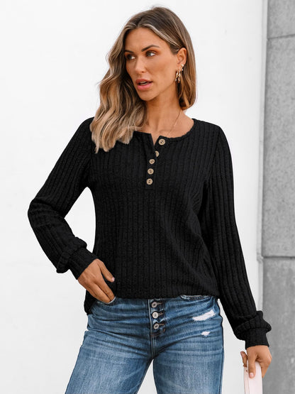 AUTOMET Long Sleeve Henley Shirts Women's Business Casual Lightweight Tunic Sweater Tops