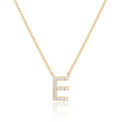 PAVOI 14K White Gold Plated Cubic Zirconia Initial Necklace | Letter Dainty Necklaces for Women