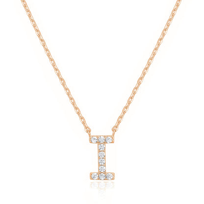 PAVOI 14K White Gold Plated Cubic Zirconia Initial Necklace | Letter Dainty Necklaces for Women