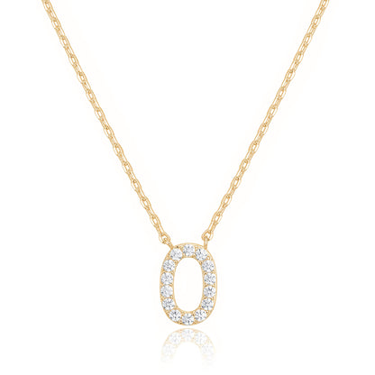 PAVOI 14K White Gold Plated Cubic Zirconia Initial Necklace | Letter Dainty Necklaces for Women
