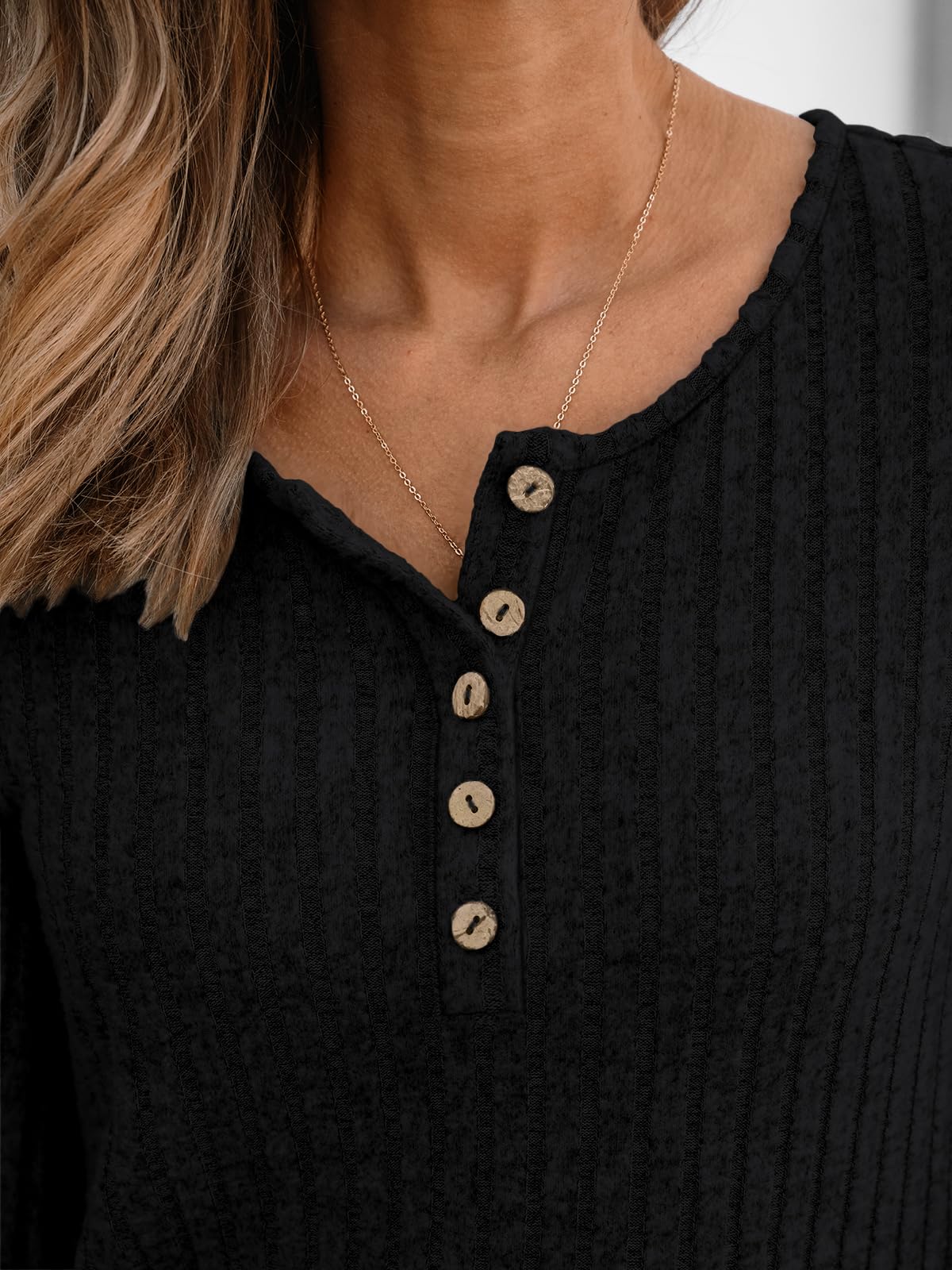 AUTOMET Long Sleeve Henley Shirts Women's Business Casual Lightweight Tunic Sweater Tops