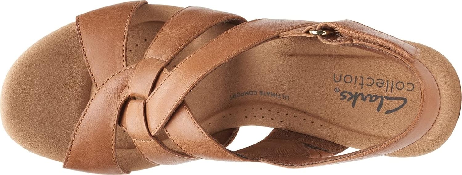 Clarks Womens Giselle Beach Suede Wedge Sandals